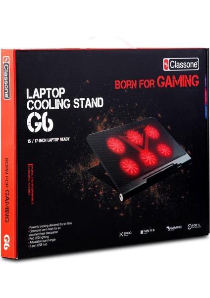 G6 Led Fanlı Yükseklik Ayarlı Oyuncu Notebook Soğutucu Stand