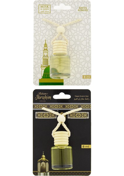 Medine Ravza Kokusu ve Makamı Ibrahim Kokusu 8 ml Araba Kokusu Cam Şişe