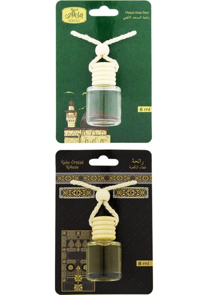 Mescidi Aksa Kokusu ve Kabe Örtüsü Kokusu 8 ml Araba Kokusu Cam Şişe
