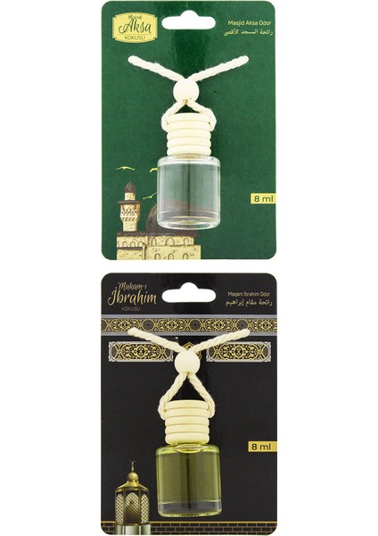 Mescidi Aksa Kokusu ve Makamı Ibrahim Kokusu 8 ml Araba Kokusu Cam Şişe