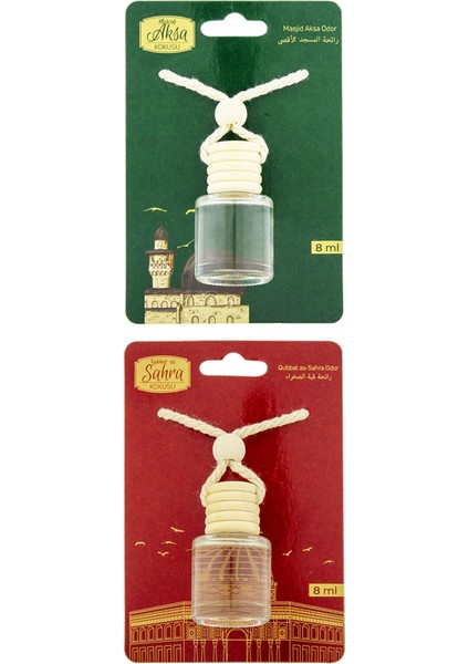 Mescidi Aksa Kokusu ve Kubbetüs Sahra Kokusu 8 ml Araba Kokusu Cam Şişe