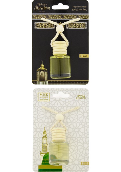 Makamı Ibrahim Kokusu ve Medine Ravza Kokusu 8 ml Araba Kokusu Cam Şişe