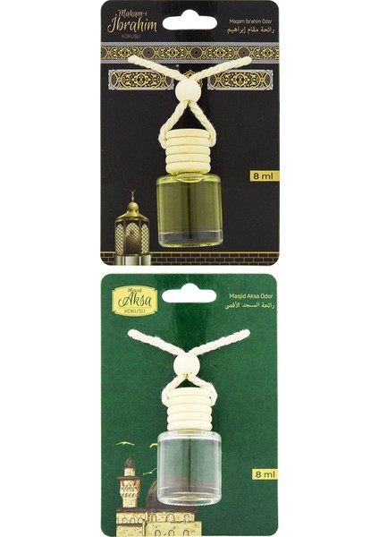 Makamı Ibrahim Kokusu ve Mescidi Aksa Kokusu 8 ml Araba Kokusu Cam Şişe