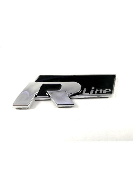 VOLKSWAGEN UYUMLU R Line Bagaj Yazısı Nikel Siyah 75mm-25mm