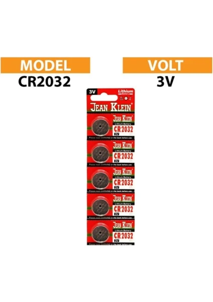 1 Kart 2032 Lityum Düğme Pil 3V 5'li 1 Kart 1kart