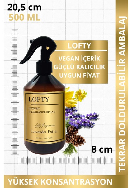 Lavanta Extra Oda ve Çamaşır Spreyi Oda Parfümü, Oda Kokusu, Koku Giderici Lavander Extra 500ML