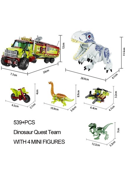 Tyrannosaurus Velociraptor Off Road Araç Dinozorlar Rakamlar Oyuncaklar Juraslandırılmış Dünya | Bloklar (Yurt Dışından)