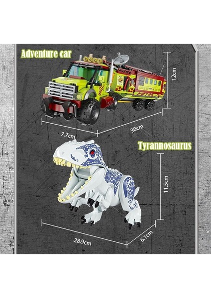 Tyrannosaurus Velociraptor Off Road Araç Dinozorlar Rakamlar Oyuncaklar Juraslandırılmış Dünya | Bloklar (Yurt Dışından)