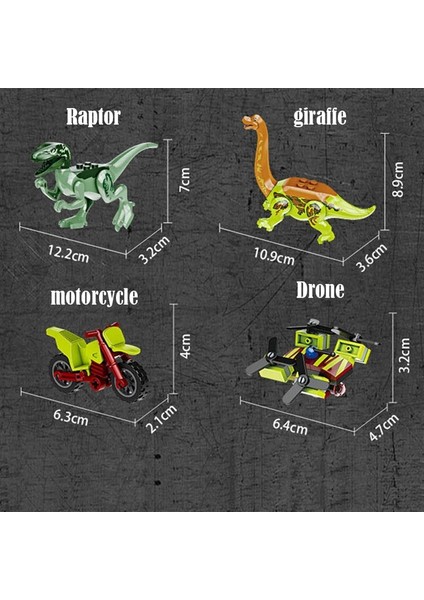 Tyrannosaurus Velociraptor Off Road Araç Dinozorlar Rakamlar Oyuncaklar Juraslandırılmış Dünya | Bloklar (Yurt Dışından)