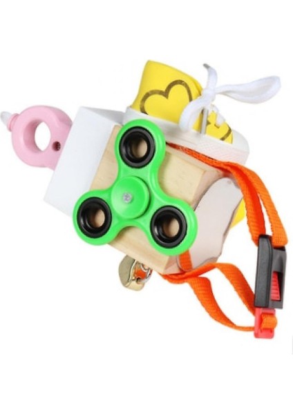 Kahverengi Meşgul Küp Çocuk Uygulamalı Yeteneği Eğitim Kilidi Kutusu Erken Öğrenme Meşgul Kurulu Fidget Bebek Montessori Eğitici Oyuncaklar (C) (Yurt Dışından)