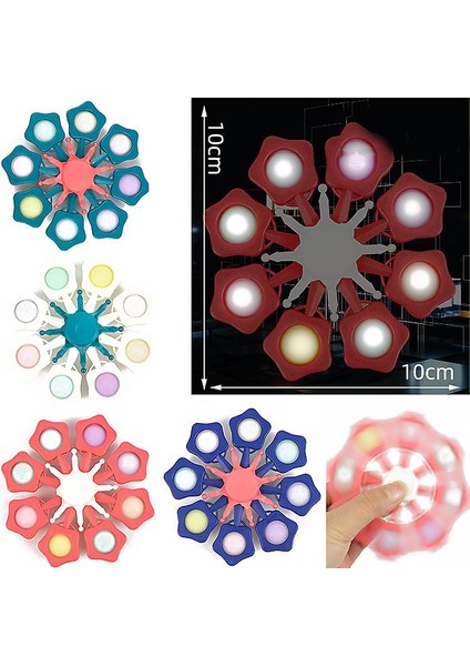 4 Adet Pop Fidget Spinners, Push Popit Fidget Spinner, Fidget Pack El Spinner (Pentagon) (Yurt Dışından)