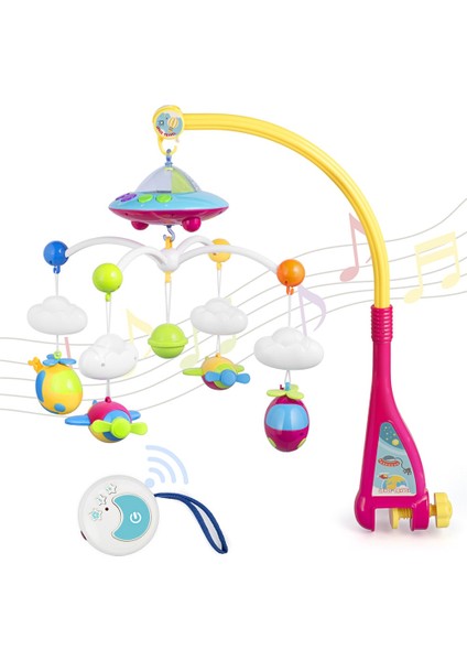 Bebek Mobil Çıngıraklar Oyuncaklar 0 12 Ay Bebek Için Yenidoğan Beşik Yatak Çan Toddler Çıngıraklar Carousel Karyolo Uzaktan Kumanda Işık Müzik | Bebek Çıngıraklar Ve (Yurt Dışından)