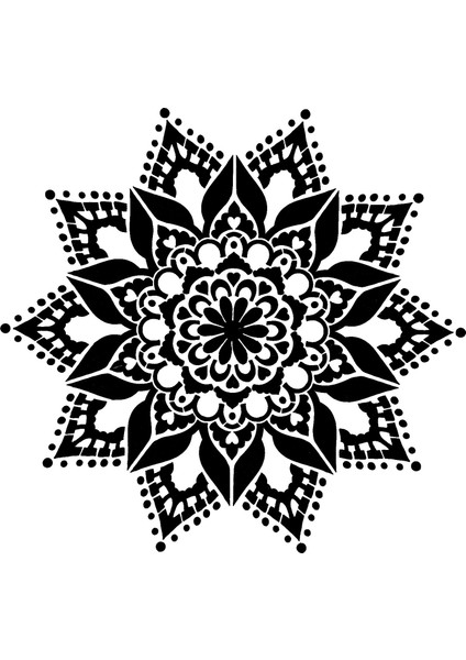 Lovely Büyük Boy Mandala Duvar Dekoratif Hazır Şablon 200 cm