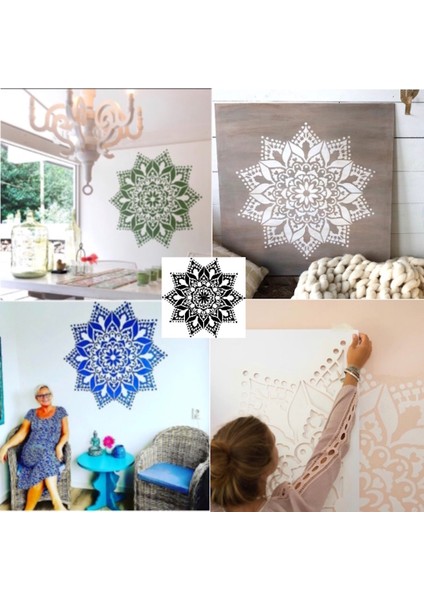 Lovely Büyük Boy Mandala Duvar Dekoratif Hazır Şablon 200 cm