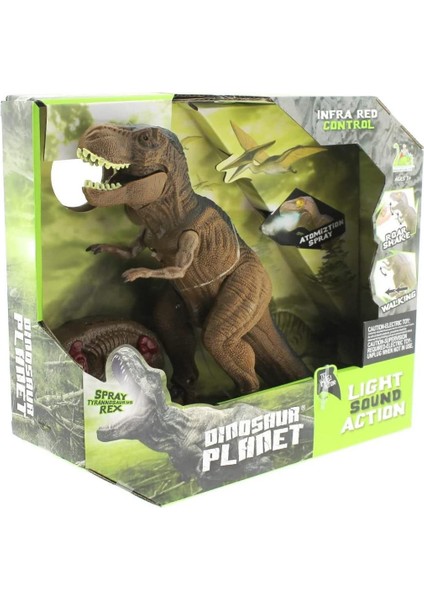 Dinasour Island Toys Uzaktan Kumandalı Yürüyen Ağzından Duman Çıkaran Sesli Işıklı Dinazor