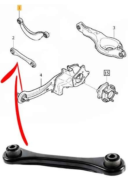 Volvo V40 Arka Taşıyıcı Denge Kolu 2013 2019