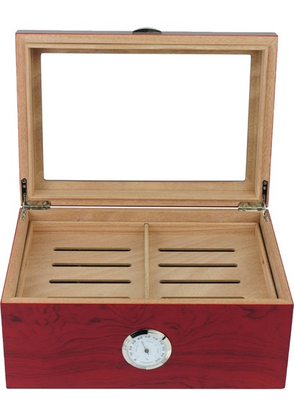 2 Katlı Camlı Humidor Puro Kutusu RC19