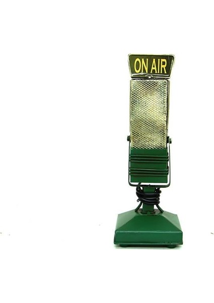 Dekoratif Metal Mikrofon Obje Biblo Vintage Hediyelik