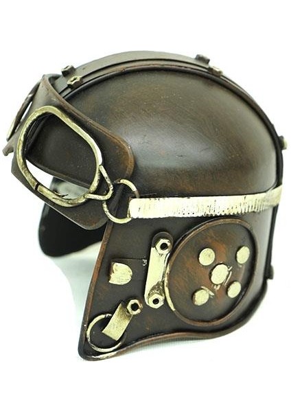 Dekoratif Metal Pilot Kaskı Biblo Vintage Dekoratif Hediyelik