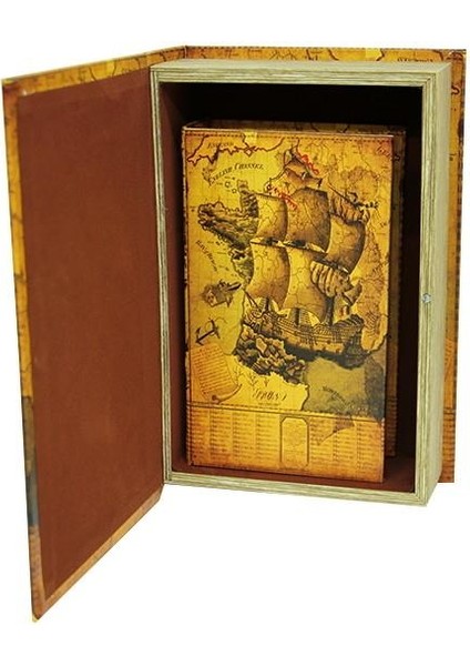 Kutu Kitap Harita 2'li Set Dekoratif Hediyelik modelleri