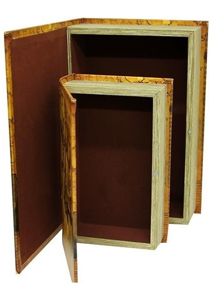 Kutu Kitap Harita 2'li Set Dekoratif Hediyelik fırsatları