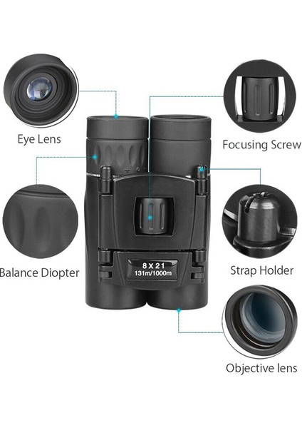 8X21 Kompakt Yakınlaştırma Dürbün Fenerler Gece Uzun Menzilli Katlanır Hd Güçlü Mini Teleskop Bak4 Fmc Optik (Yurt Dışından) fiyatları