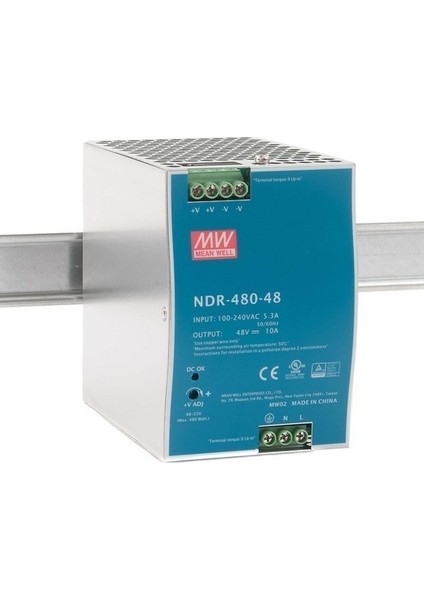 NDR-480-48  	48VDC 10.0AMP Dın Rail  Meanwell Güç Kaynağı