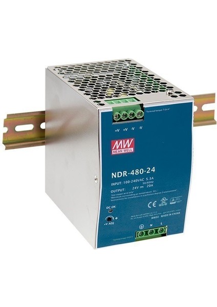 NDR-480-24 24VDC 20.0AMP Dın Rail Güç Kaynağı