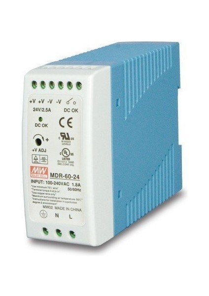 Mean Well  Mdr-60-24  	24VDC 2.50AMP Dın Rail   Güç Kaynağı