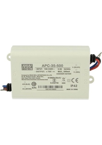 APC-35-500 25~70VDC 500MA IP42 Güç Kaynağı
