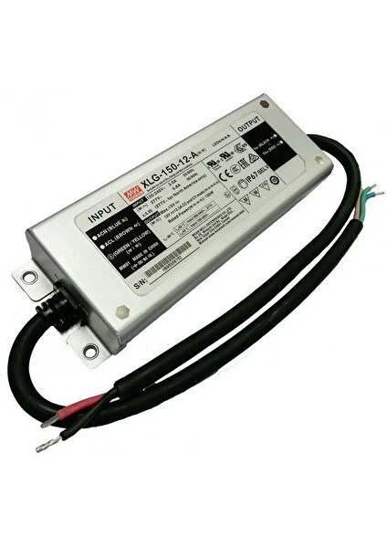 Mean Well  XLG-150-12-A  12VDC,12.5AMP,CURRENT ADJ.,(8.4~12VDC Cc)   Güç Kaynağı