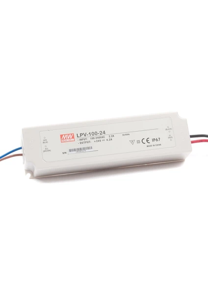 Mean Well  LPV-100-24  	24VDC 4.2AMP IP67   Güç Kaynağı