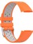 Çift Renkli Metal Toka Delik Silikon Saat Kayışı Fitbit Şarj 5 Turuncu Gri (Yurt Dışından) 1