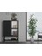 Lara Premium Desenli Metal Ayaklı Dolaplı Vitrin - Konsol - Siyah / Siyah 5