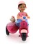 Cute Doll Mini Bebek ve Köpekli Mor Motorsiklet 3