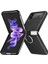 Samsung Galaxy Z Flip3 5g Için Litchi Desen Katlanır Kılıf Siyah 2