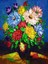 Renkli Çiçekler Sayılarla Boyama Seti 40X50 cm Tuvale Gerili 1