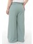 Büyük Beden Beli Yanlardan ve Arkadan Lastikli Bol Paça Double Mint Yeşili Pantolon 3
