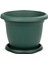 2.5 Litre Tabaklı Mat Yeşil Küçük Boy Yuvarlak Plastik Saksı Villa No4 Ø20,5X15CM 1
