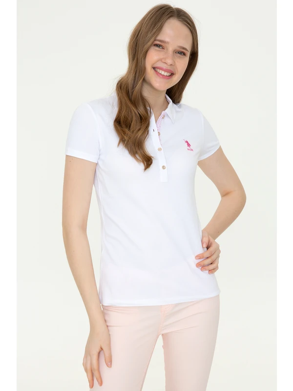 U.S. Polo Assn. Kadın Beyaz Basic Tişört 50246287-VR013