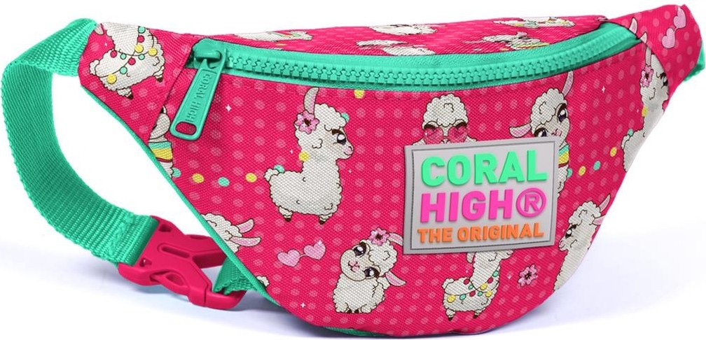 Coral High Kids Neon Mercan Alpaka Desenli Bel Çantası 22564 görsel 3