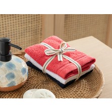 English Home Simple Pamuklu 3'lü El Havlusu 30 x 30 cm Beyaz - Lavicert -  Pembe