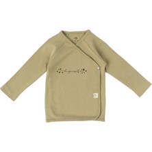 Little Gusto Dış Zıbın Yenidoğan Haki Organik Pamuk Be Yourself Baskılı