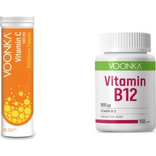 Vitamin C, Glutatyon,çinko ve Vitamin D 15 Efervesan Tablet + Vitamin B12 102 Tablet