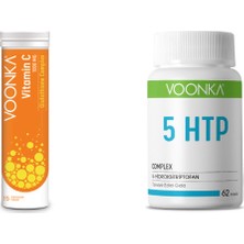 Voonka Vitamin C, Glutatyon,çinko ve Vitamin D 15 Efervesan Tablet + 5htp  Complex  62 Kapsül