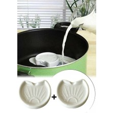 Kitchen Live 2 Adet Süt Taşırmaz Milk Saver Doğal Seramik Porselen Süt Taşma Koruyucu Kaynama Uyarıcı