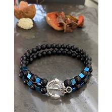 Jackferrero Gerçek Doğaltaş Denizci Çapası Bileklik  Faturalı Renk Atmaz Garantili Hediye Paketli