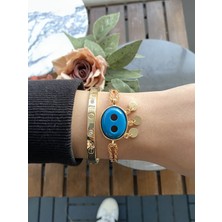 Jackferrero Kadın Altın Kaplama Bijuteri Bileklik Zirkon Taşlı 2 Li Set