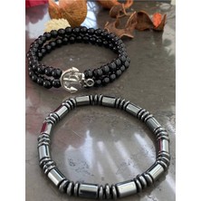 Jackferrero Gerçek Doğaltaş ve Çapa  Bileklik  Faturalı Renk Atmaz Garantili Hediye Paketli