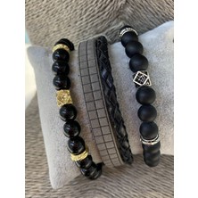 Jackferrero Erkek Gerçek Deri ve Doğaltaş Bileklik Kombin Faturalı Renk Atmaz Garantili Hediye Paketli